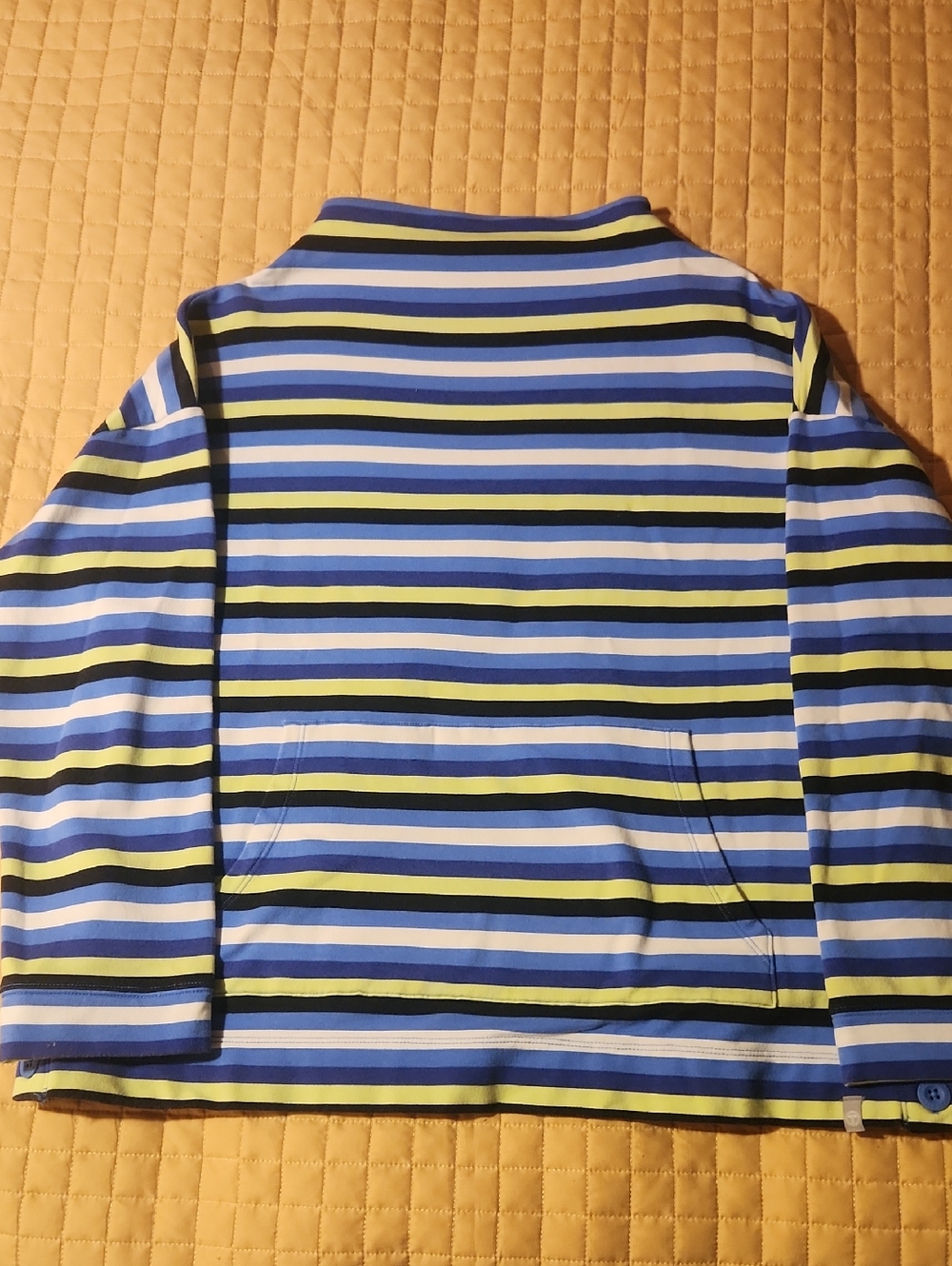 Talbots Striped Knit Top — Medium Blue, Yellow, Black